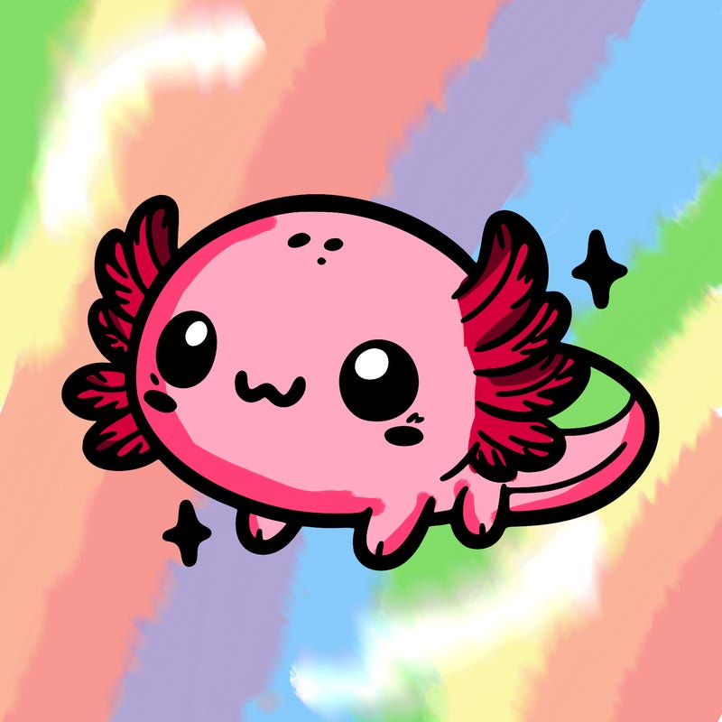 cute easy baby axolotl