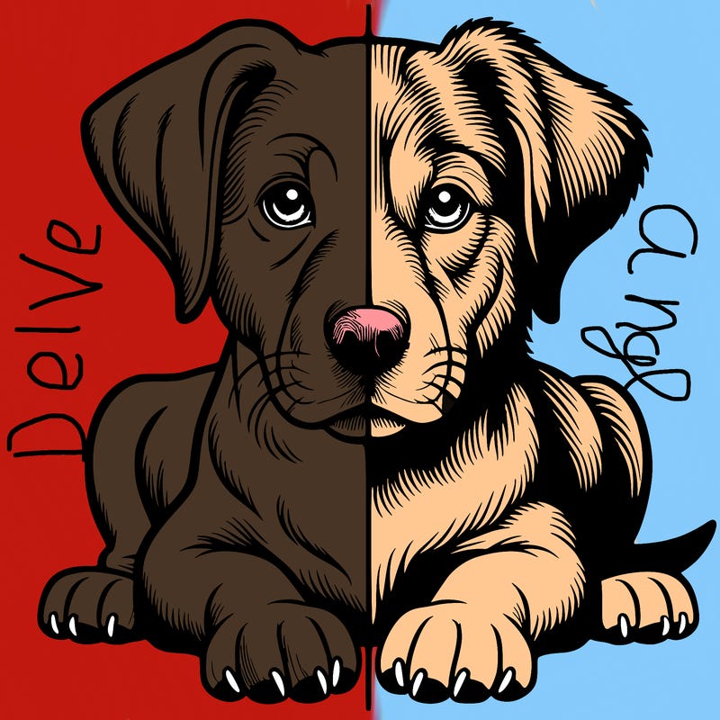 realistic dog split picture