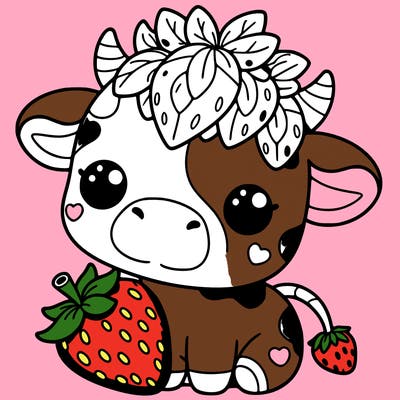cute strawberry cow