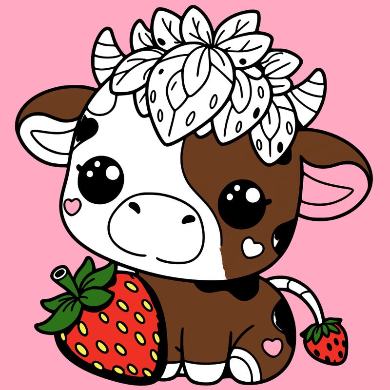 cute strawberry cow