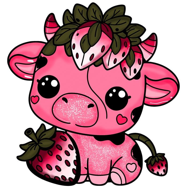 cute strawberry cow