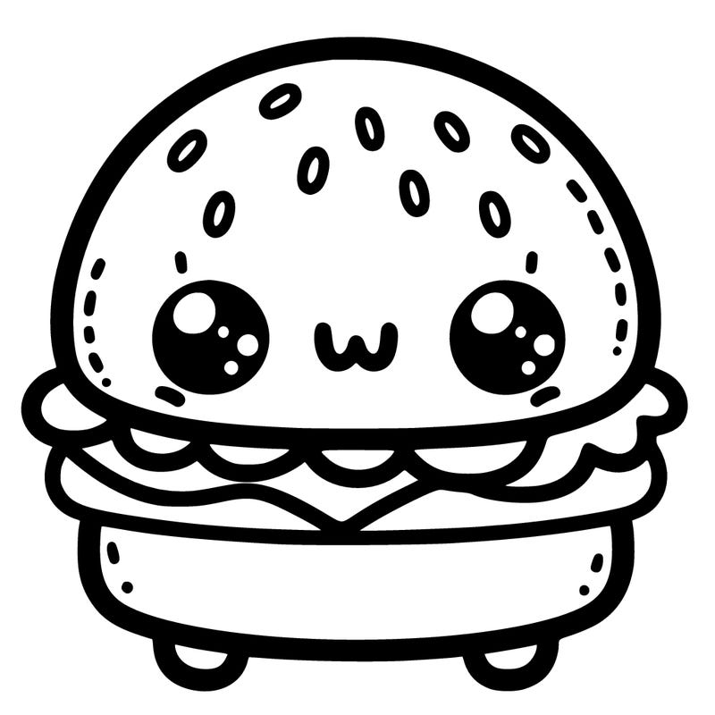 cute simple burger with a face