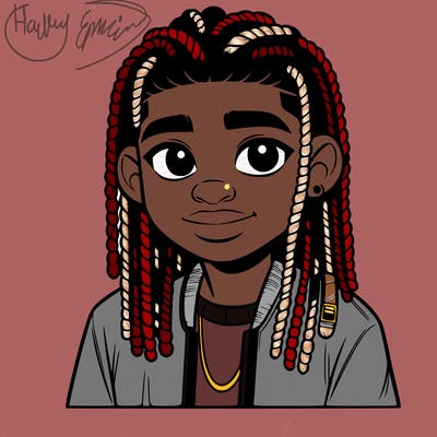 black teenager boy with braids