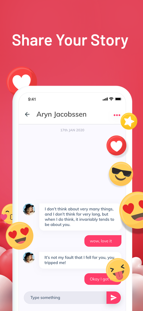 iMatch - Match, Chat, Date - iMatch dating app chat interface showing a conversation with colorful emojis