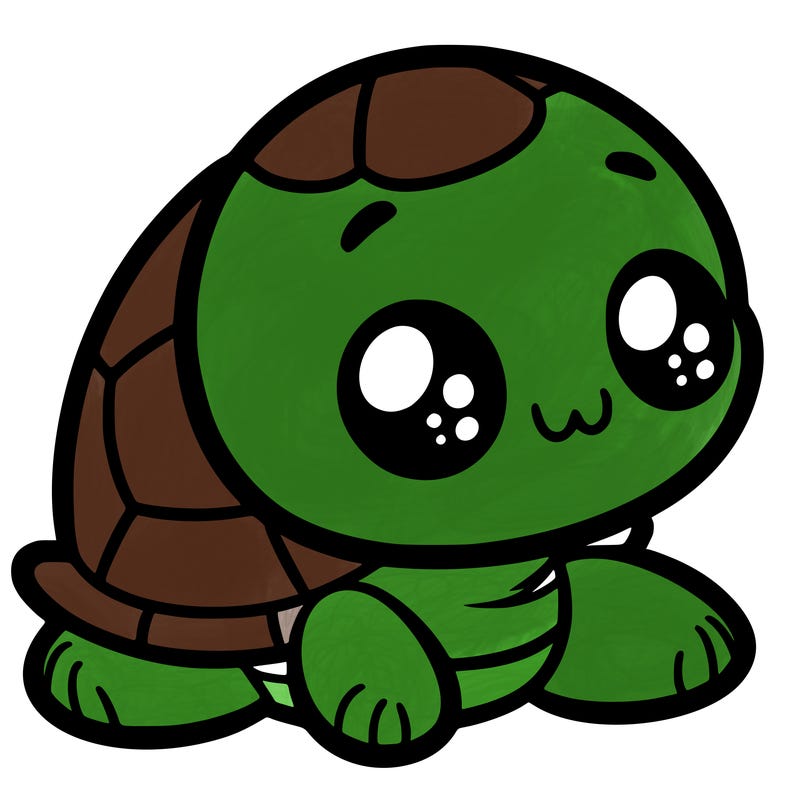 cute little animated turtle