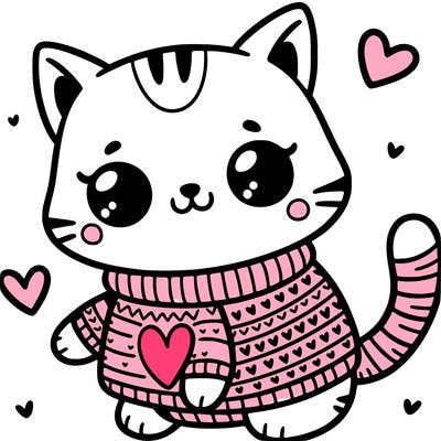 a cute cat with a outfit on with a heart