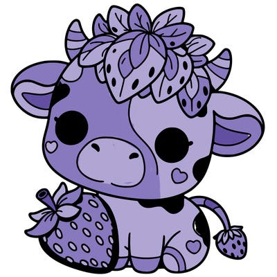 cute strawberry cow