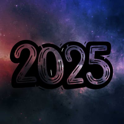 one line scrawled numbers sketch design “2025”