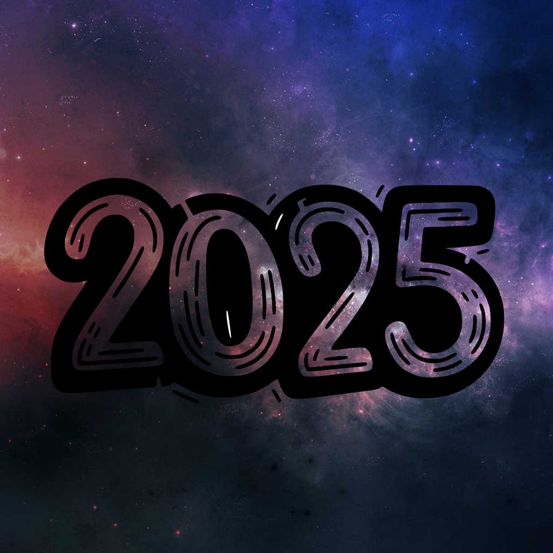 one line scrawled numbers sketch design “2025”