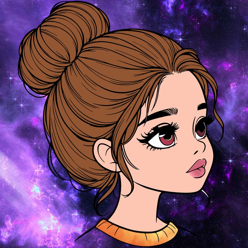 realistic girl with bun