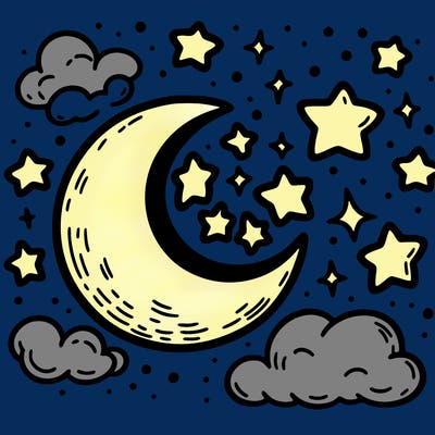 moon and stars