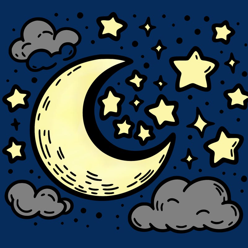 moon and stars