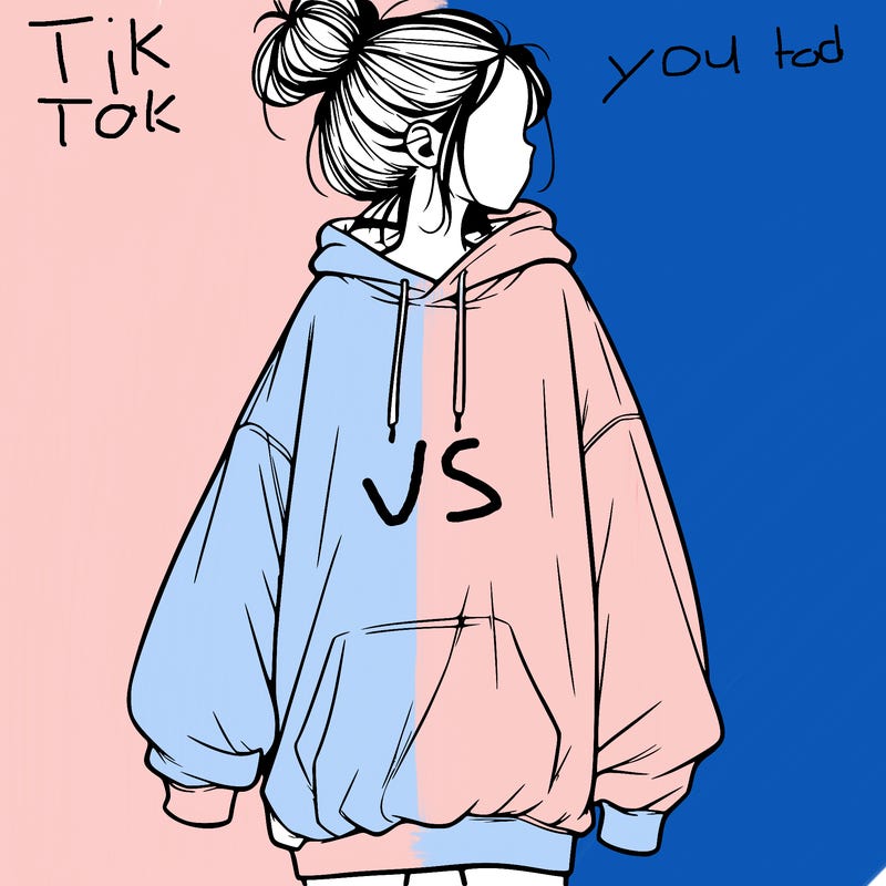 realistic girl with a oversized sweatshirt on and a bun