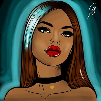 realistic woman with full lips