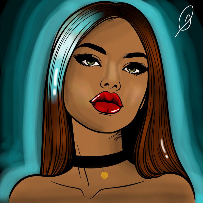 realistic woman with full lips