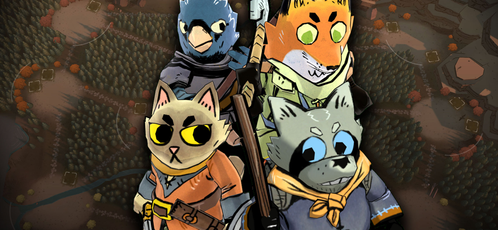 Root Board Game - Groupe de créatures sylvestres anthropomorphes représentant différentes factions dans le Jeu de Société Root