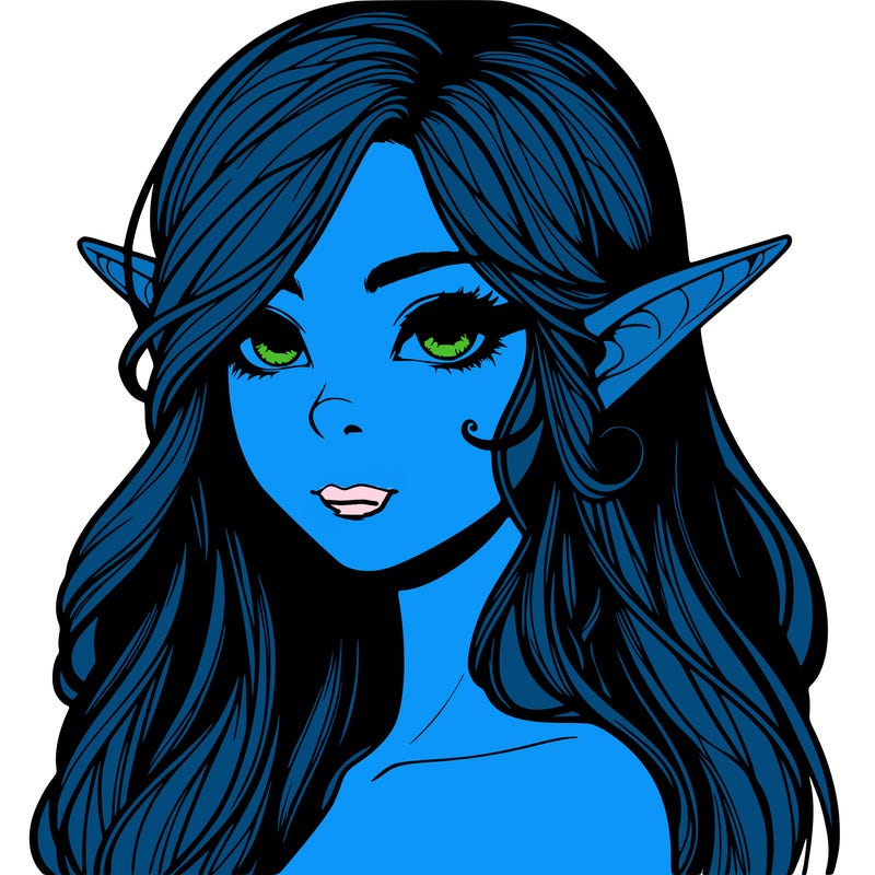 elf girl realistic dark fantasy