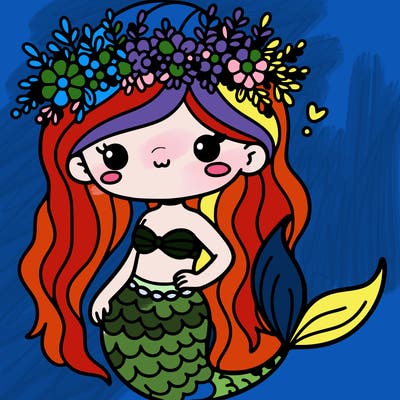 mermaid with flower crown