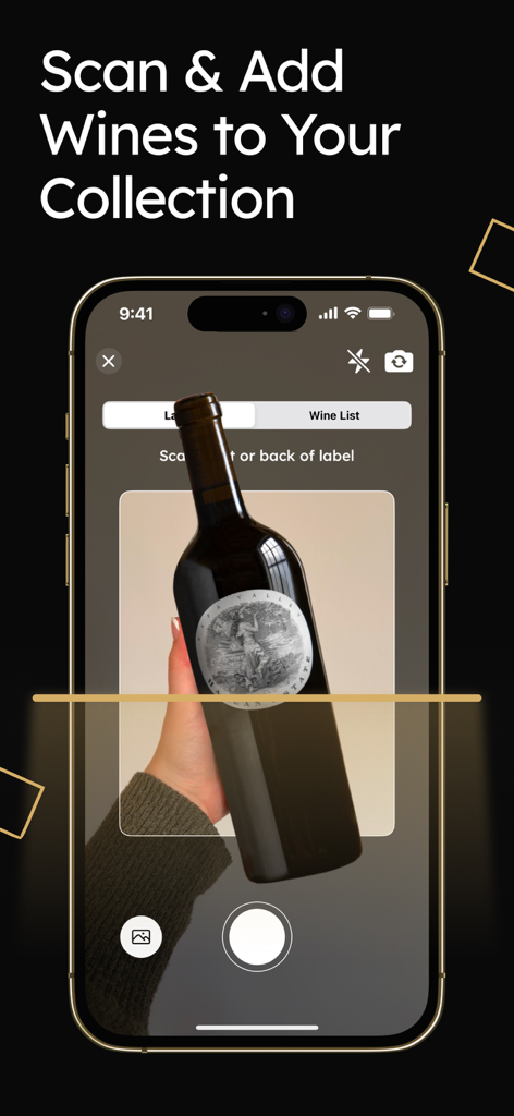 InVintory: Wine Bottle Tracker - InVintoryモバイルアプリを使用してワインボトルのラベルをスキャンし、コレクションに追加する手