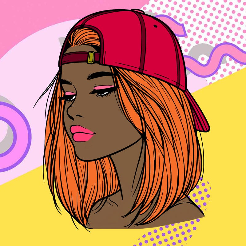 realistic  girl with a backwards hat
