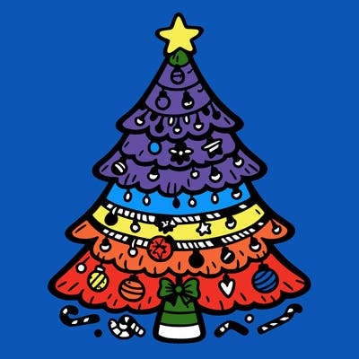 christmas tree with lots of details