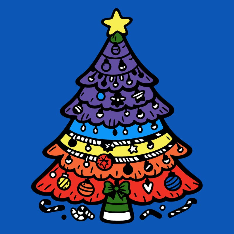 christmas tree with lots of details
