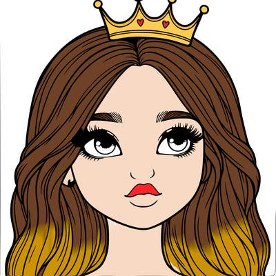 a realistic girl with a crown on