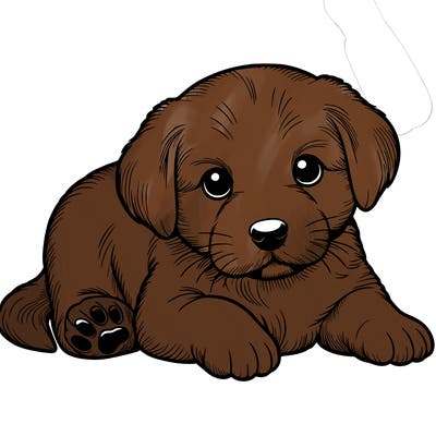 a cute realistic puppy