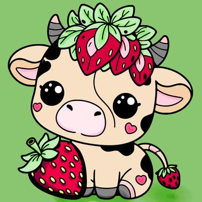 cute strawberry cow