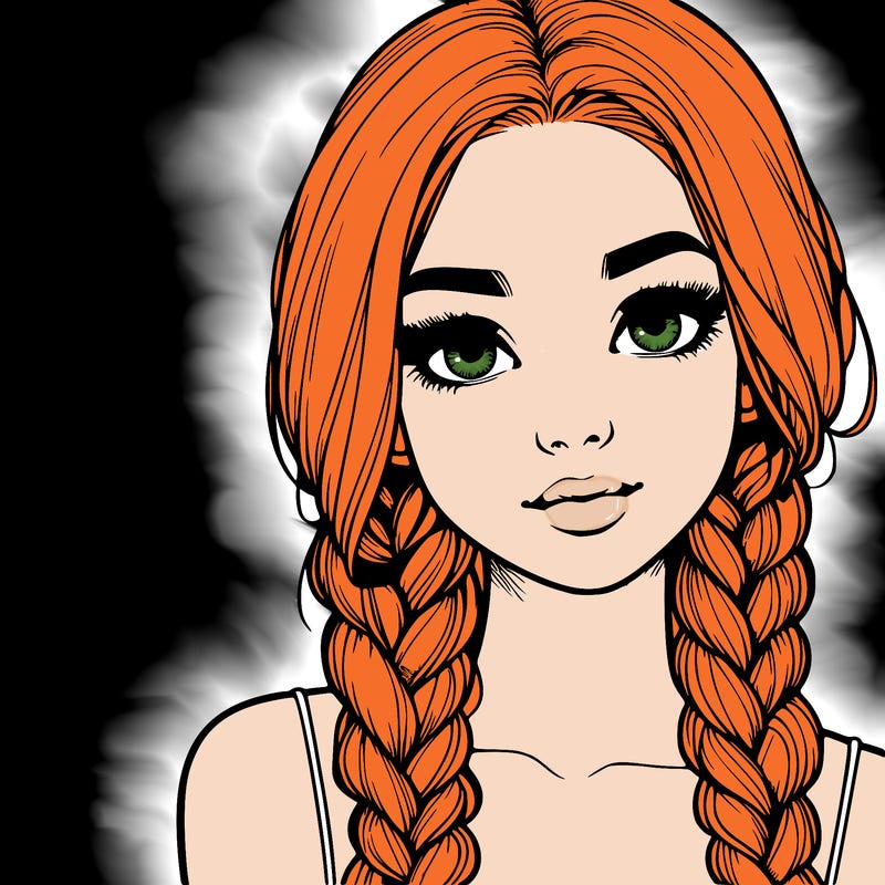 realistic girl with braids