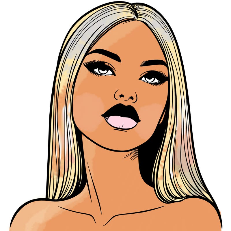 realistic woman with full lips