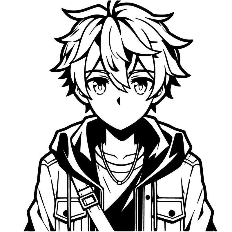 anime boy with cool clothes