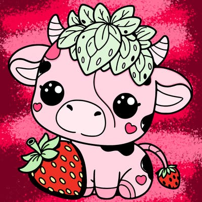 cute strawberry cow