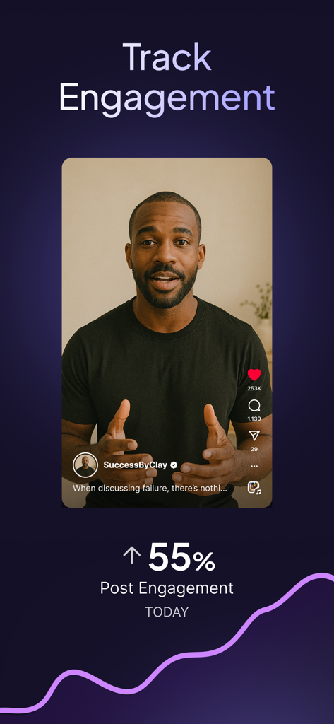 Stanley - Creator Coach for IG - Stanley app dashboard showing post engagement growth and analytics