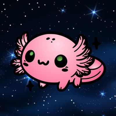cute easy baby axolotl