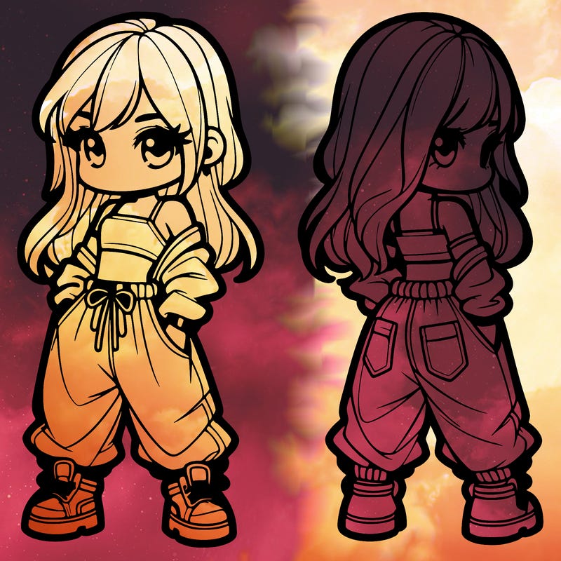 girl in crop top and baggy pants