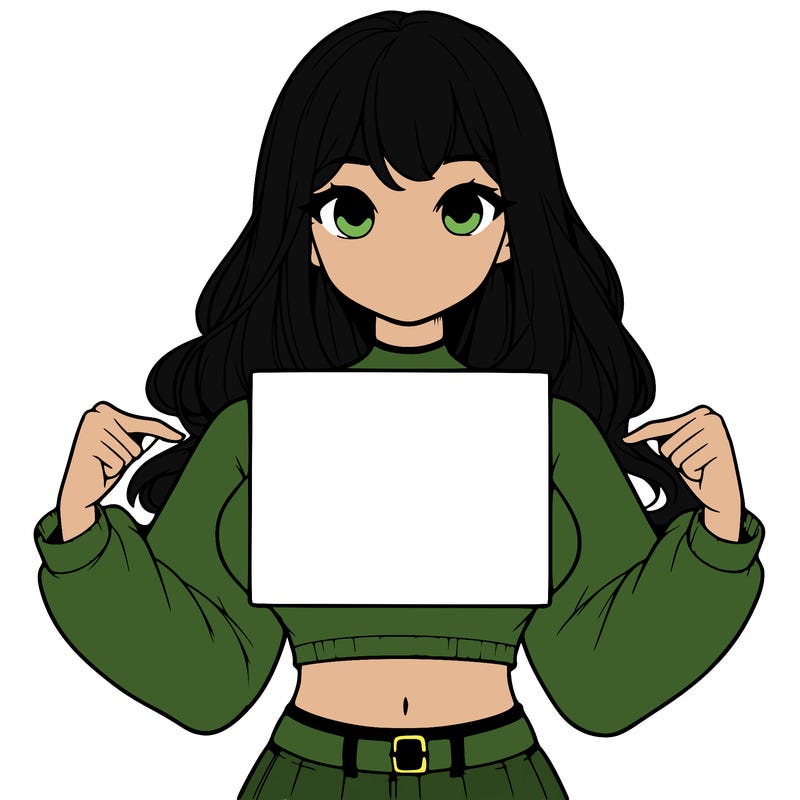 girl holding a blank sign in a long sleeve crop top