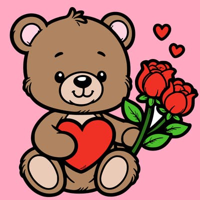 teddy bear a holding heart