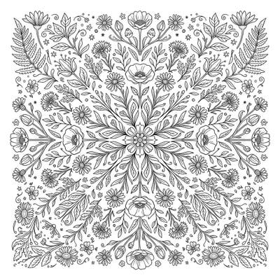 Dive into the serene beauty of nature with this exquisite Wildflower Mix Mandala coloring page. Its intricate floral patterns offer a delightful challenge and a calming escape for all ages.