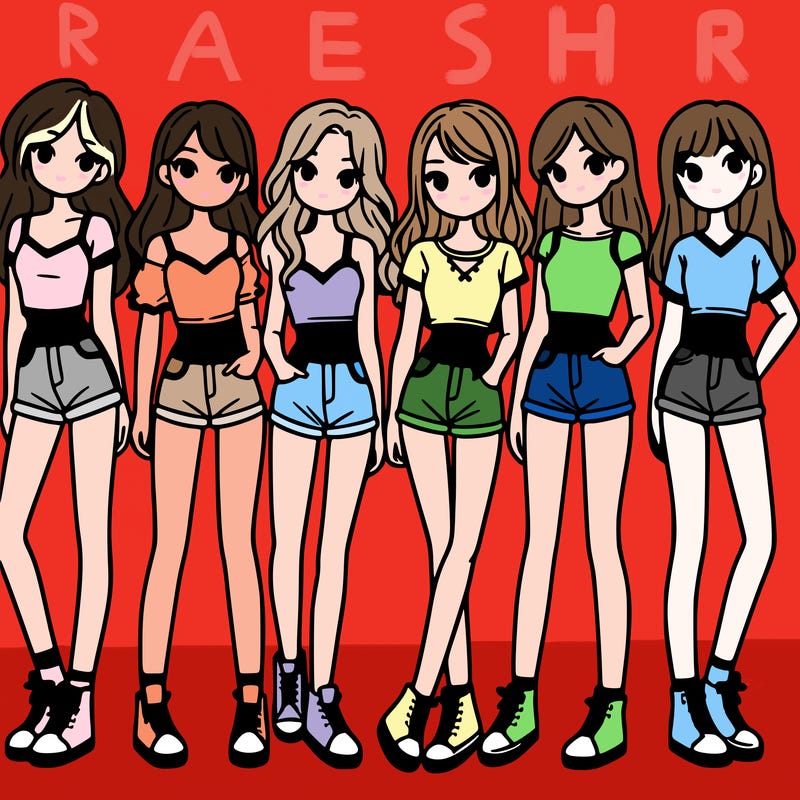 a group of girls wearing crop tops and shorts