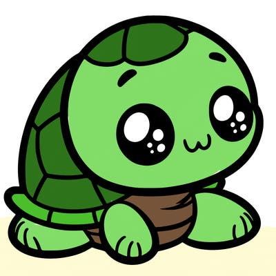 cute little animated turtle
