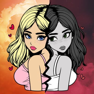 realistic girl split