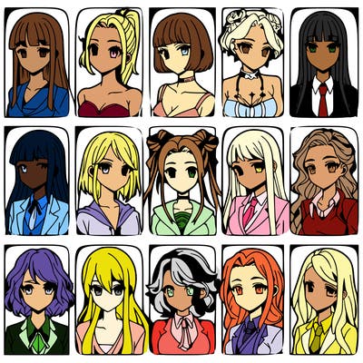 girls that look diffrent anime