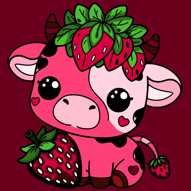 cute strawberry cow