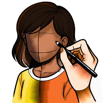 drawing a realistic person