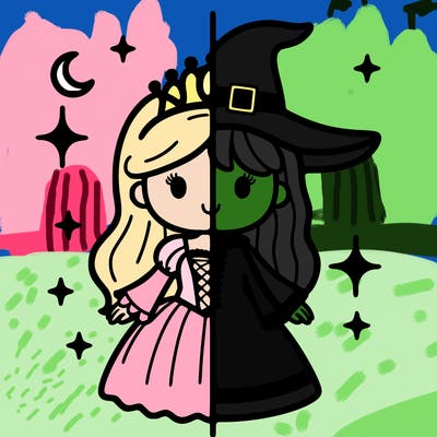 split princess and witch