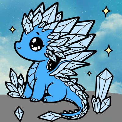 little cute crystal dragon