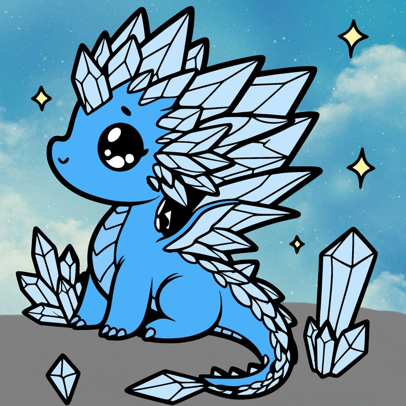 little cute crystal dragon