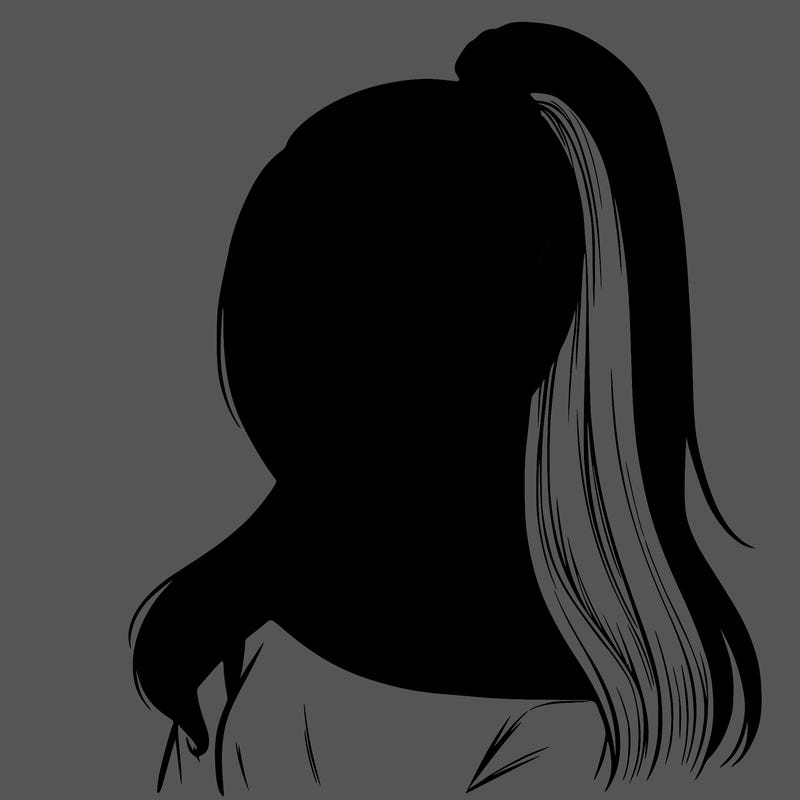 realistic girl with a high ponytail