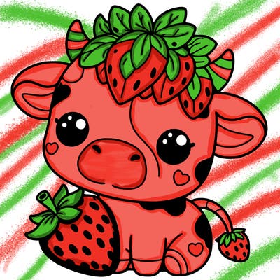 cute strawberry cow